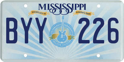 MS license plate BYY226