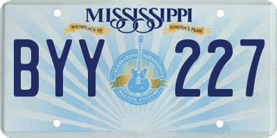 MS license plate BYY227
