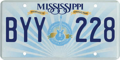 MS license plate BYY228