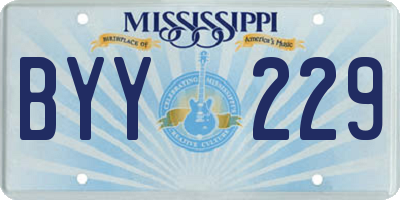 MS license plate BYY229