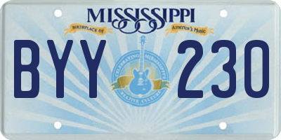 MS license plate BYY230