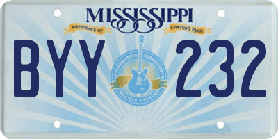 MS license plate BYY232