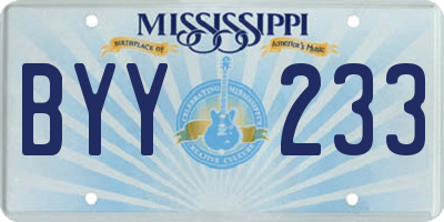 MS license plate BYY233