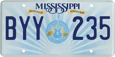 MS license plate BYY235