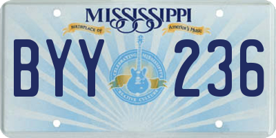 MS license plate BYY236