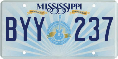 MS license plate BYY237