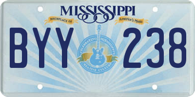 MS license plate BYY238