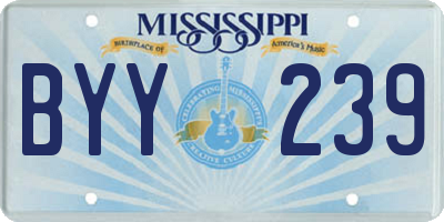 MS license plate BYY239