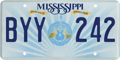 MS license plate BYY242