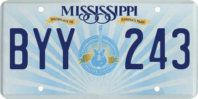 MS license plate BYY243
