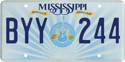 MS license plate BYY244