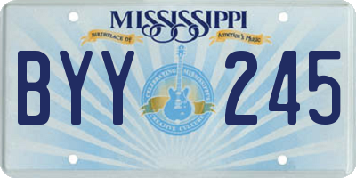 MS license plate BYY245