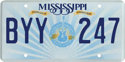 MS license plate BYY247