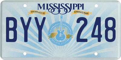 MS license plate BYY248