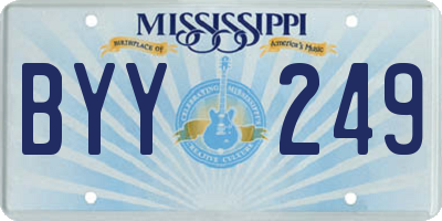 MS license plate BYY249
