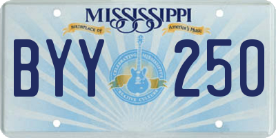 MS license plate BYY250