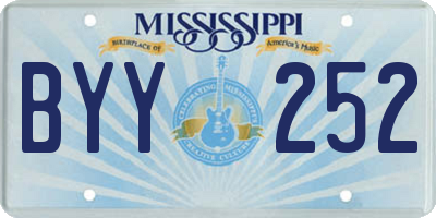 MS license plate BYY252