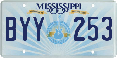 MS license plate BYY253