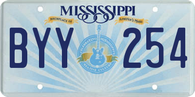 MS license plate BYY254