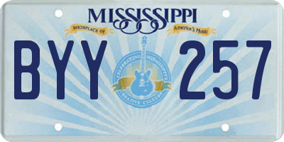 MS license plate BYY257