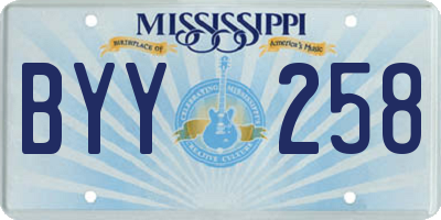 MS license plate BYY258