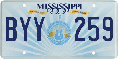 MS license plate BYY259