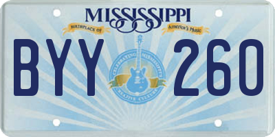 MS license plate BYY260