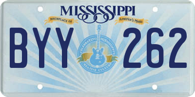 MS license plate BYY262