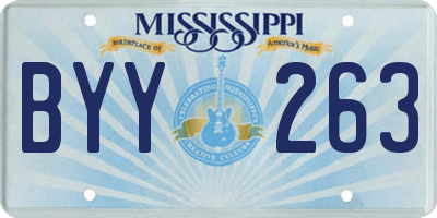 MS license plate BYY263