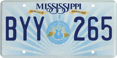 MS license plate BYY265