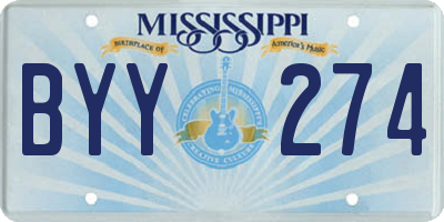 MS license plate BYY274