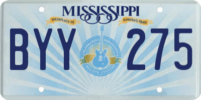 MS license plate BYY275