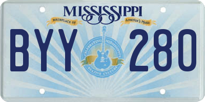 MS license plate BYY280