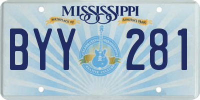 MS license plate BYY281