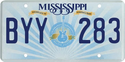 MS license plate BYY283
