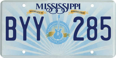 MS license plate BYY285