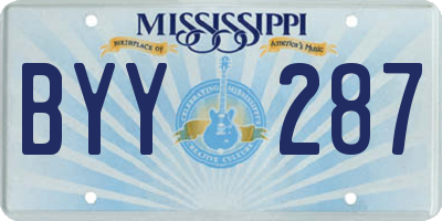 MS license plate BYY287