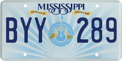 MS license plate BYY289
