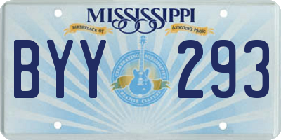 MS license plate BYY293