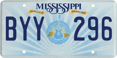 MS license plate BYY296
