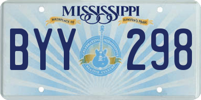 MS license plate BYY298