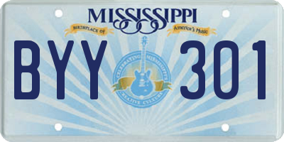 MS license plate BYY301