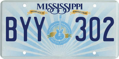 MS license plate BYY302