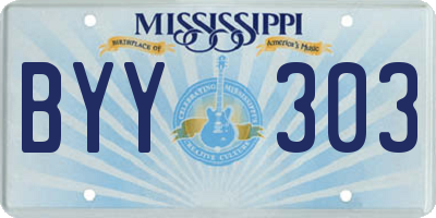 MS license plate BYY303