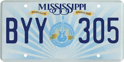 MS license plate BYY305