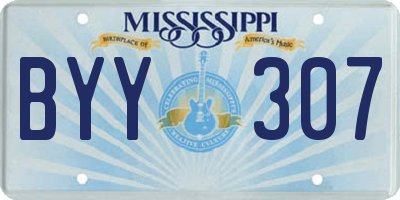 MS license plate BYY307