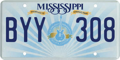 MS license plate BYY308