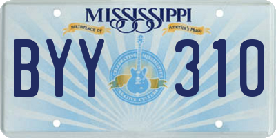 MS license plate BYY310
