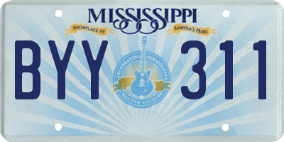 MS license plate BYY311