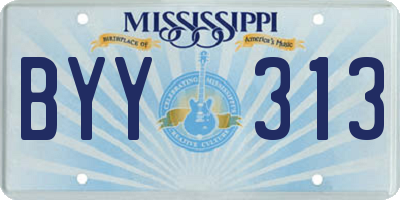 MS license plate BYY313